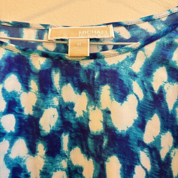 Michael Kors Top Blue and White Elastic Waist - Picture 2 of 3